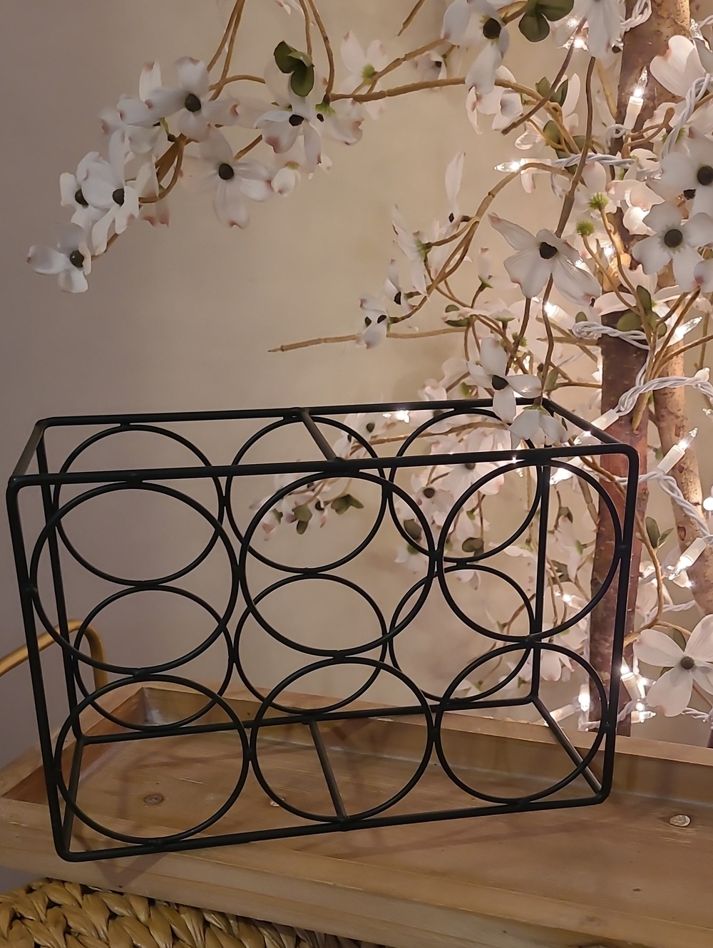 Black Metal Wine Rack